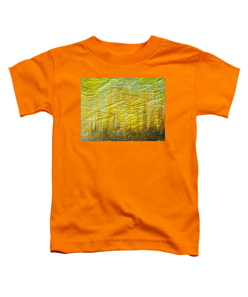 Acryl Painting Artwork Toddler T-Shirt featuring the painting W8 - good morning city by KUNST MIT HERZ Art with heart
