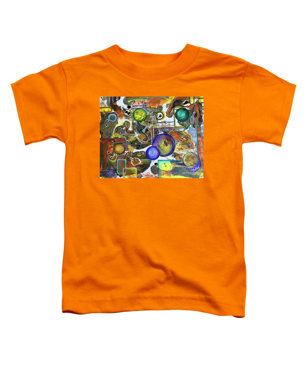 Abstract Painting Toddler T-Shirt featuring the painting Universe by Maria Karlosak