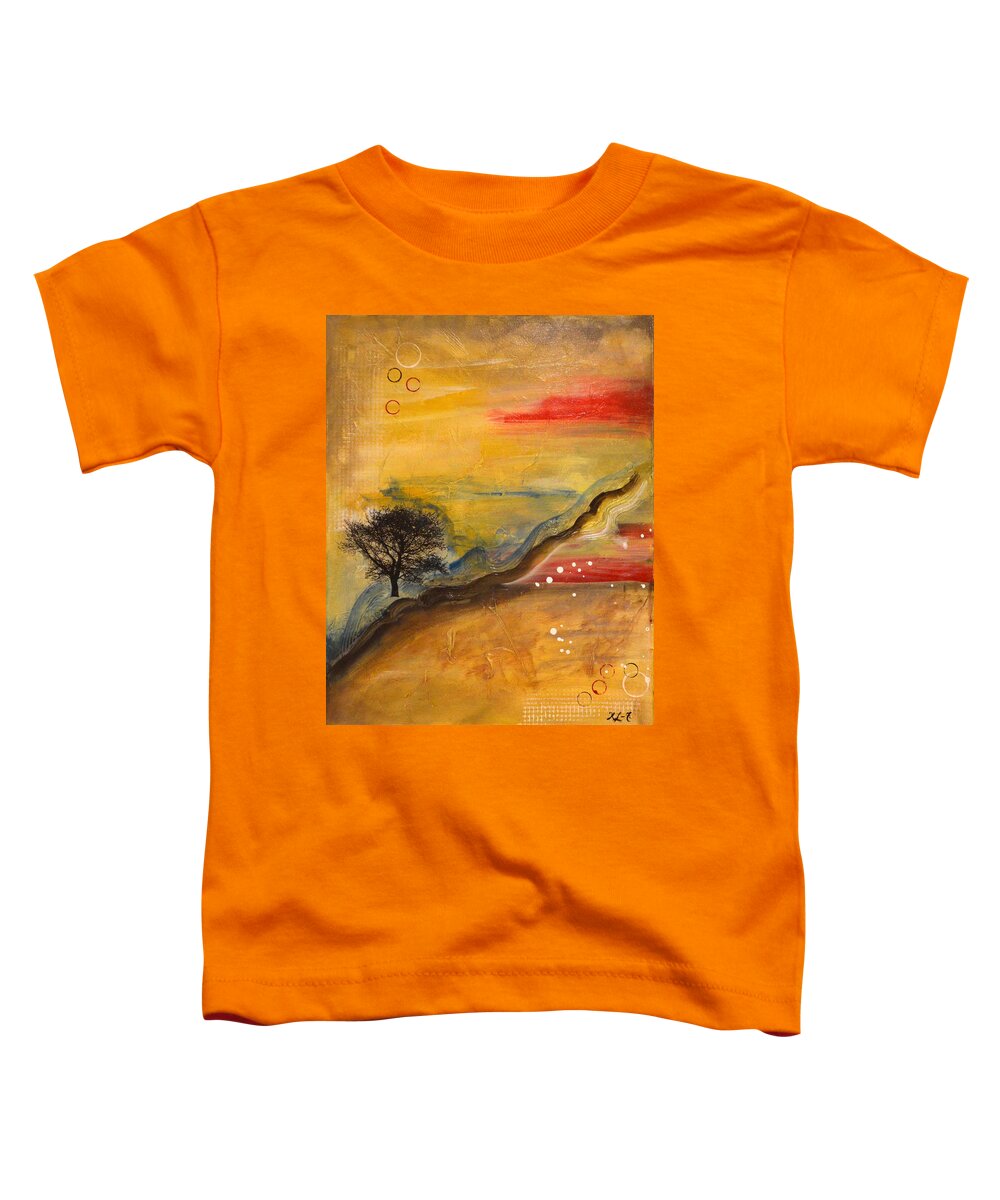 Abstract Toddler T-Shirt featuring the painting Up The Hill by Heather Lovat-Fraser