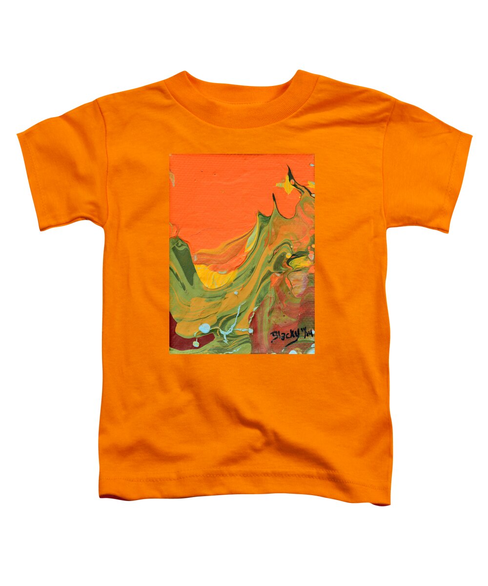 Modern Toddler T-Shirt featuring the painting Valley Of Trolls by Donna Blackhall