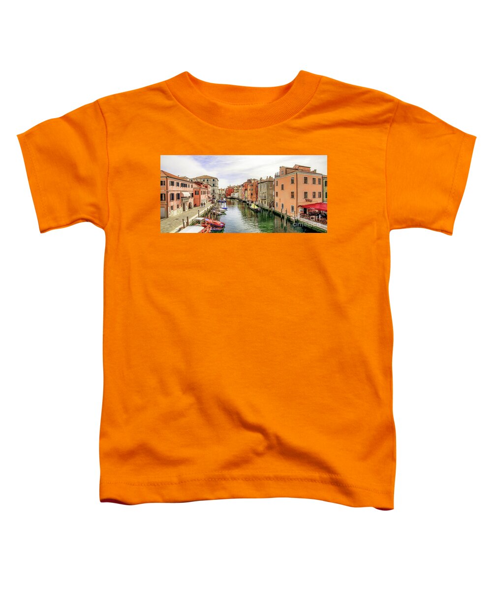 Adriatic Toddler T-Shirt featuring the photograph View from the Vigo's Bridge in Chioggia Italy by Luca Lorenzelli