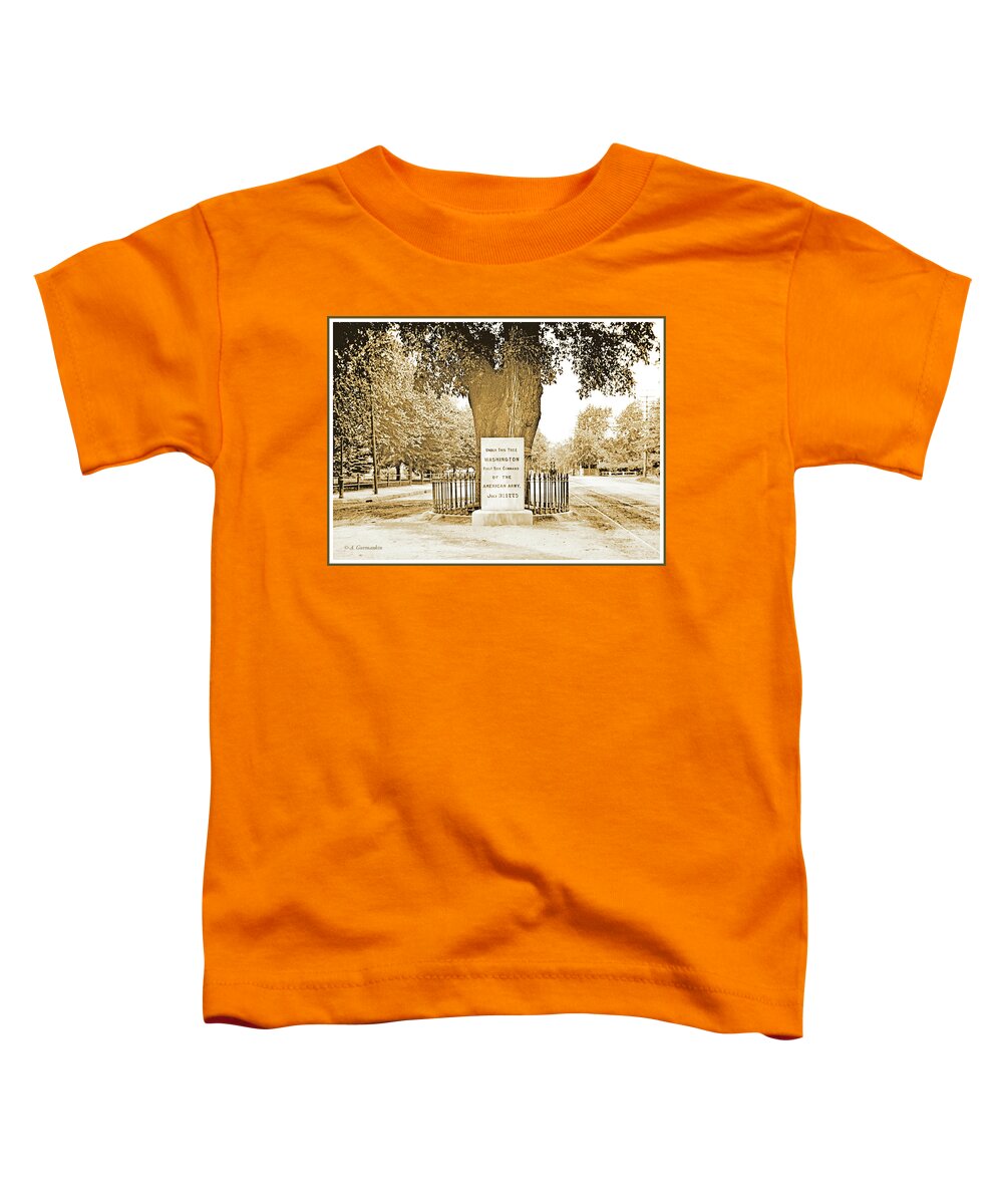 Washington Elm Tree Toddler T-Shirt featuring the photograph Washington Elm, Cambridge, Massachusetts, c. 1915 by A Macarthur Gurmankin