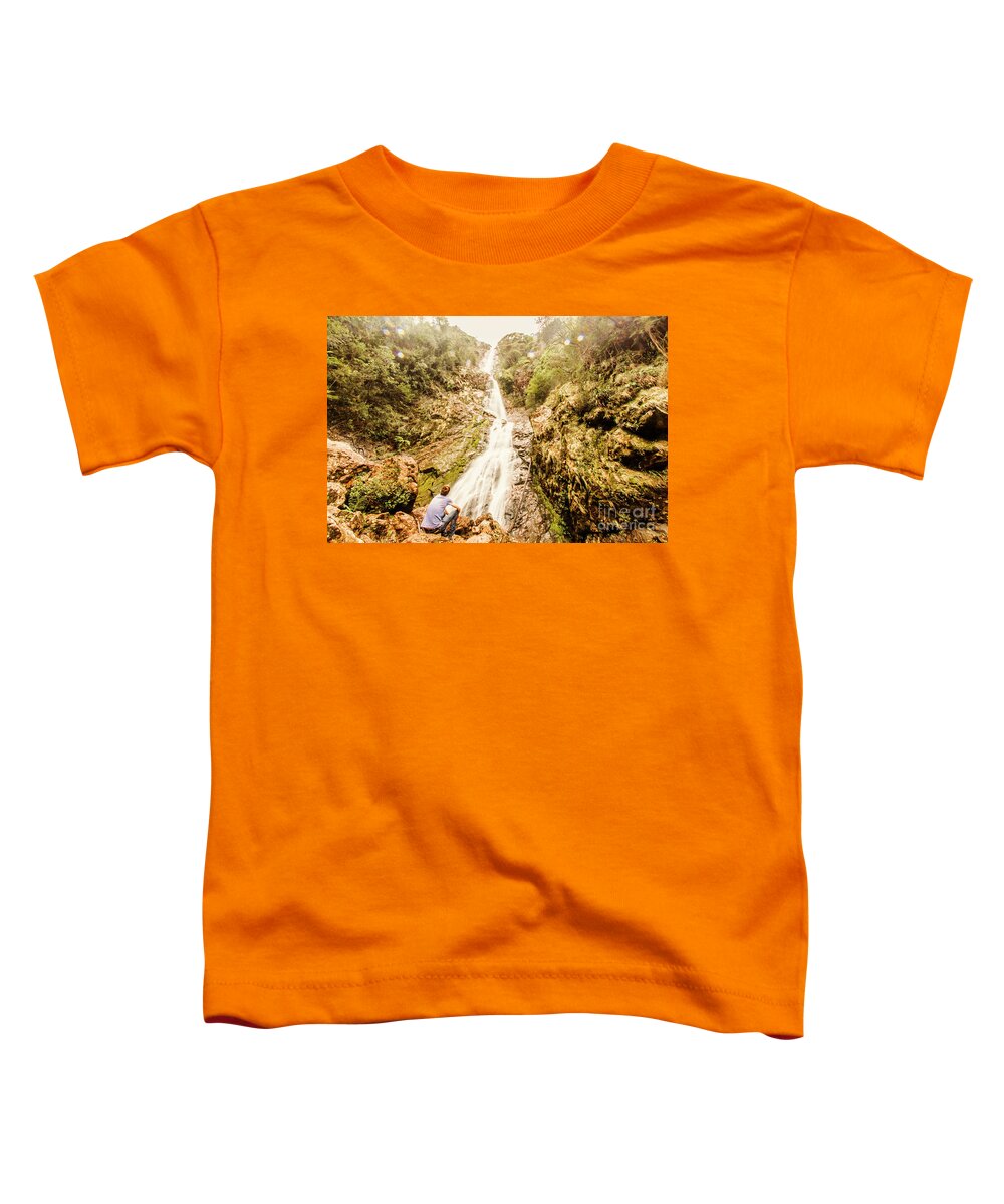 Fall Toddler T-Shirt featuring the photograph Waterfall discovery by Jorgo Photography