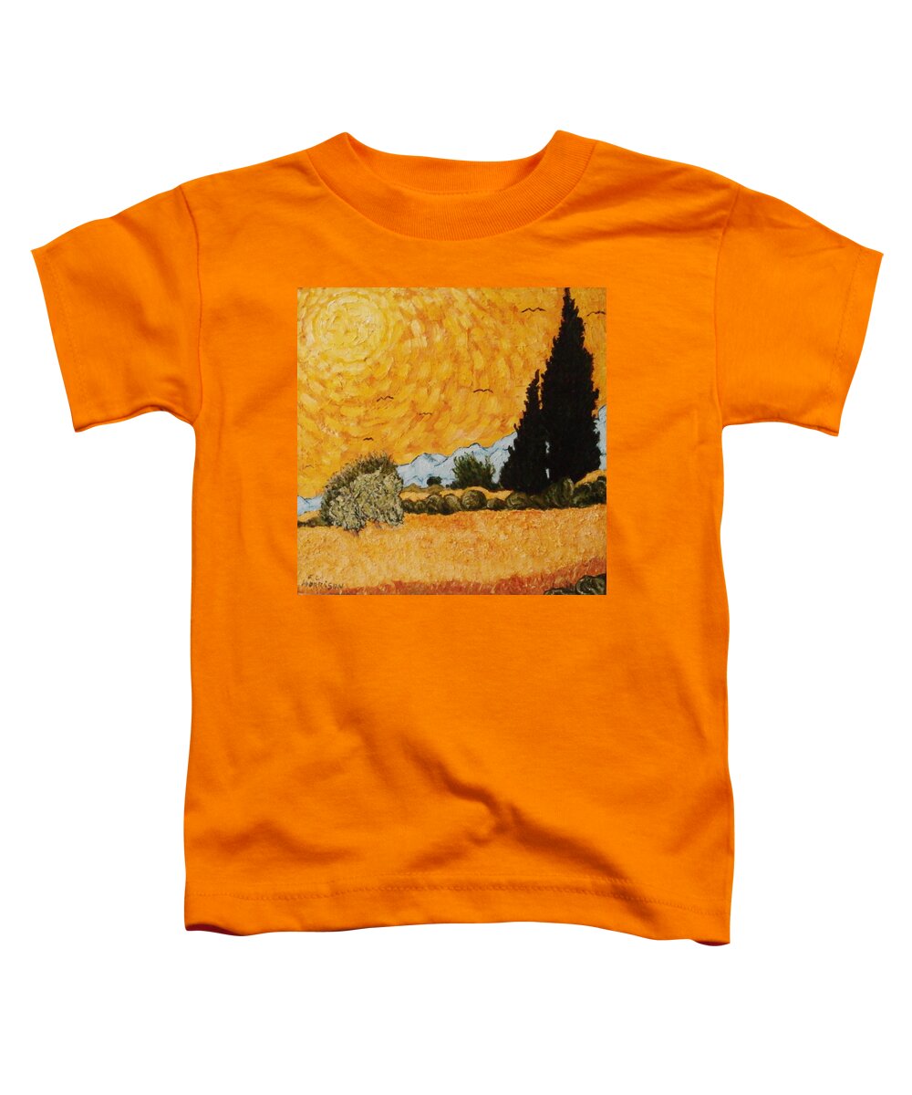 Wheat Field Toddler T-Shirt featuring the painting Wheat Field by Frank Morrison