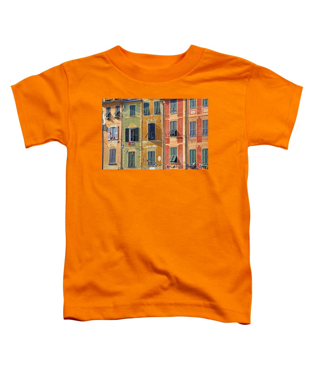 Portofino Toddler T-Shirt featuring the photograph Windows of Portofino by Joana Kruse