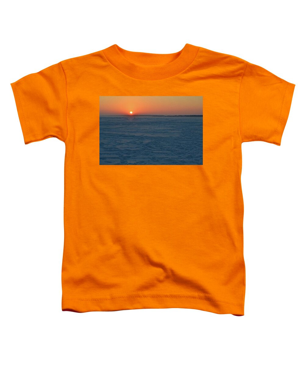 Abstract Toddler T-Shirt featuring the digital art Winter Sunrise On A Frozen Lake Two by Lyle Crump