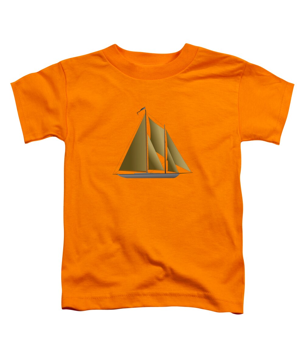 Digital Art Toddler T-Shirt featuring the digital art Yacht in sunlight by Michael Goyberg