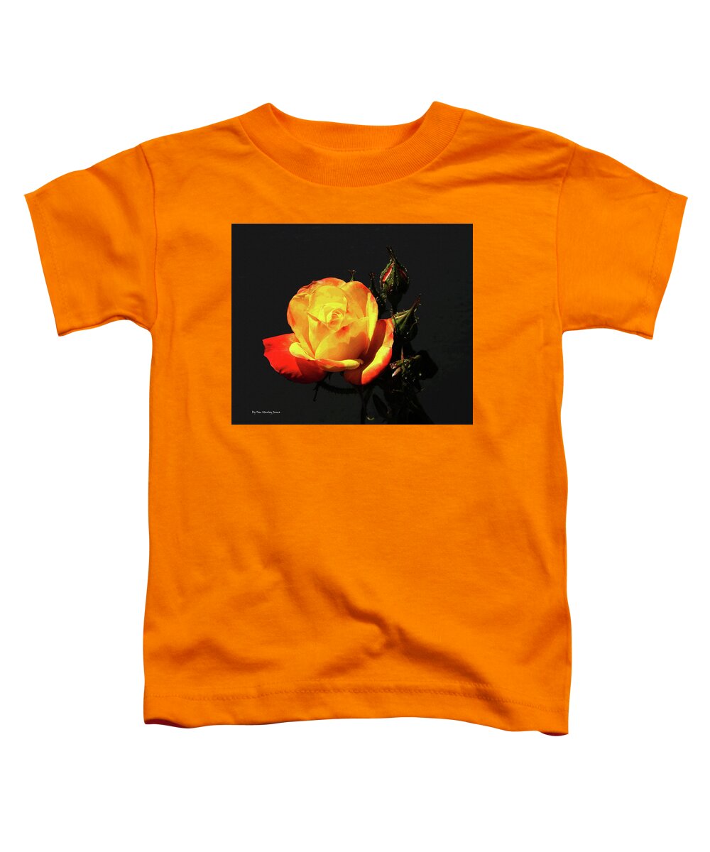 Yellow And Red Rose Toddler T-Shirt featuring the digital art Yellow And Red Rose by Tom Janca