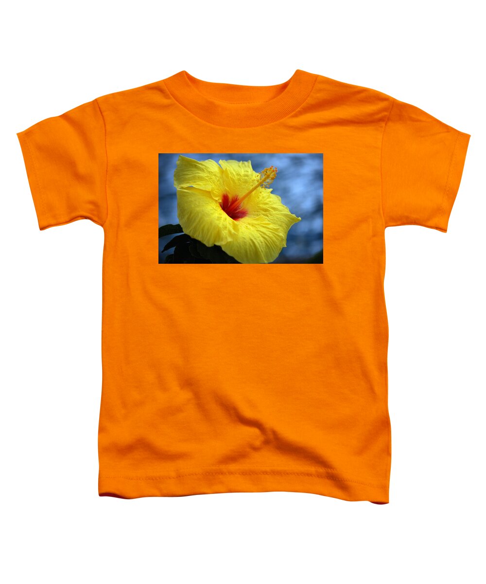 Yellow Toddler T-Shirt featuring the photograph Yellow Hibiscus by Debbie Karnes