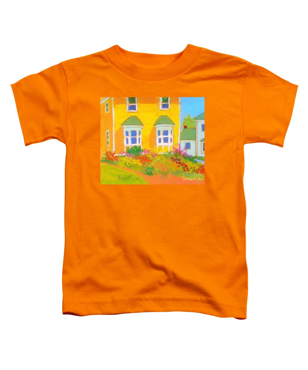 Pastels Toddler T-Shirt featuring the pastel Yellow House Garden by Rae Smith PAC