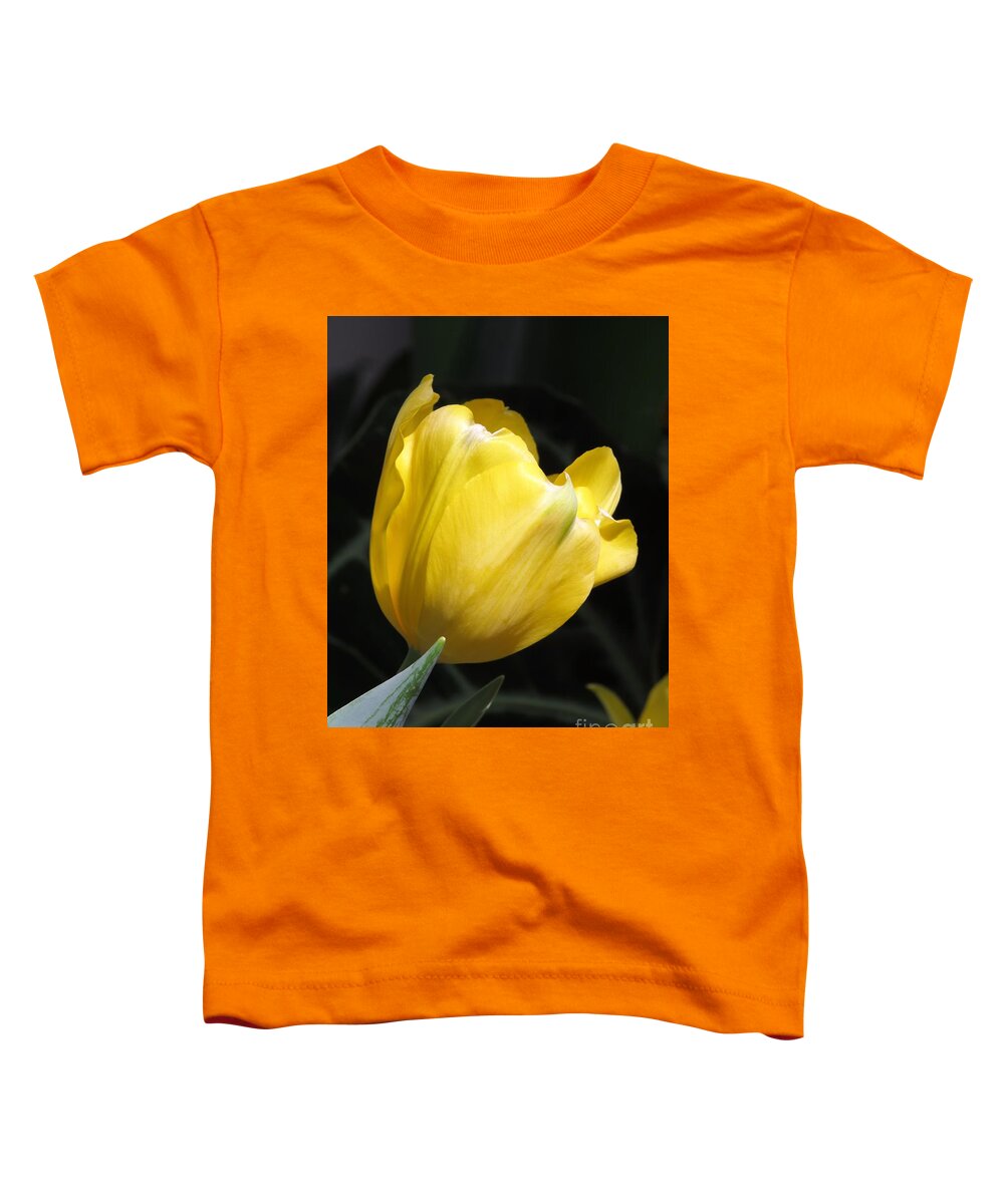 Tulip Toddler T-Shirt featuring the photograph Yellow Light by Anita Adams