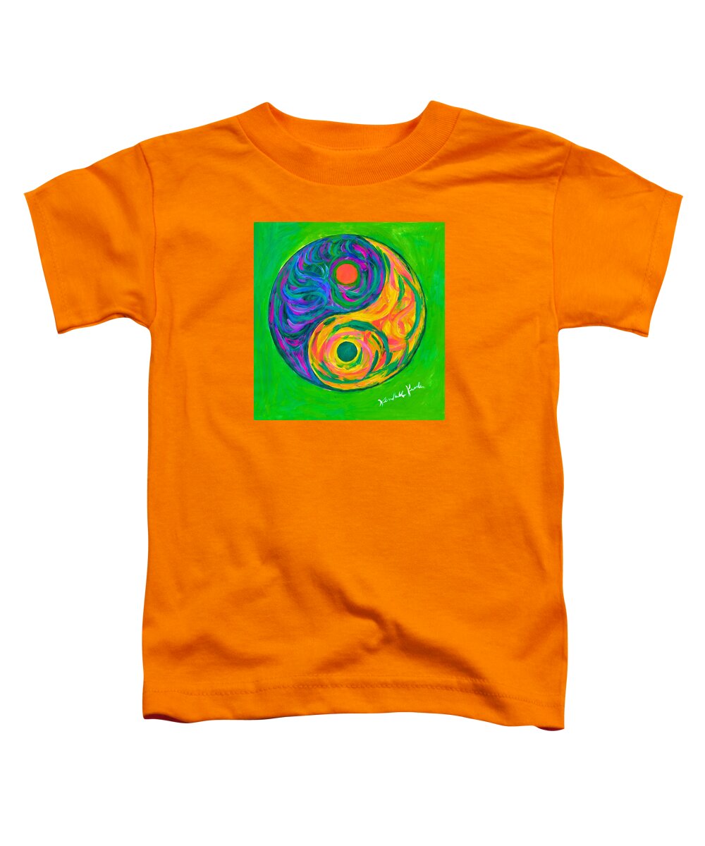 Yin Yang Paintings Toddler T-Shirt featuring the painting Yin Yang Spring by Kendall Kessler