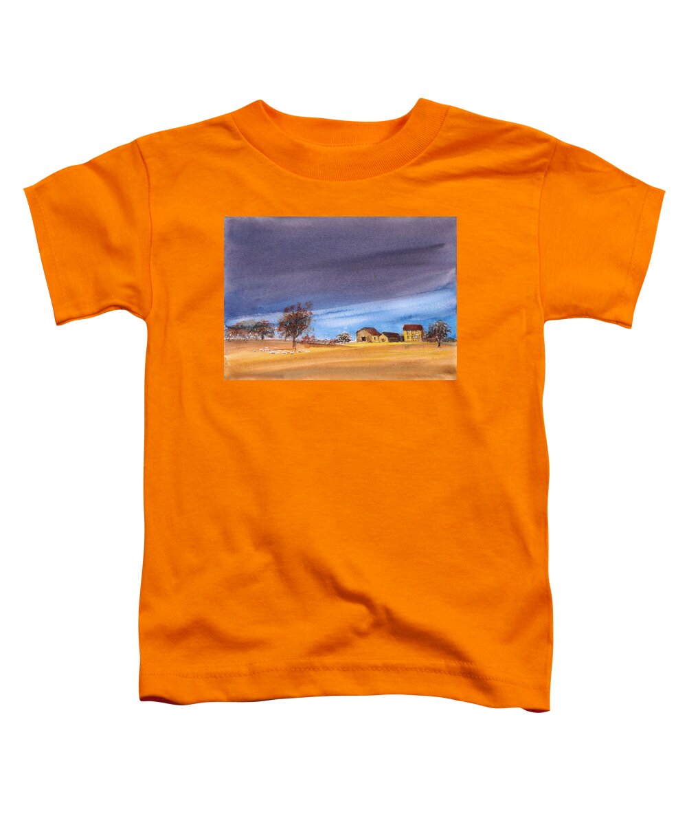 Yorkshire Toddler T-Shirt featuring the painting Yorkshire landscape by Asha Sudhaker Shenoy
