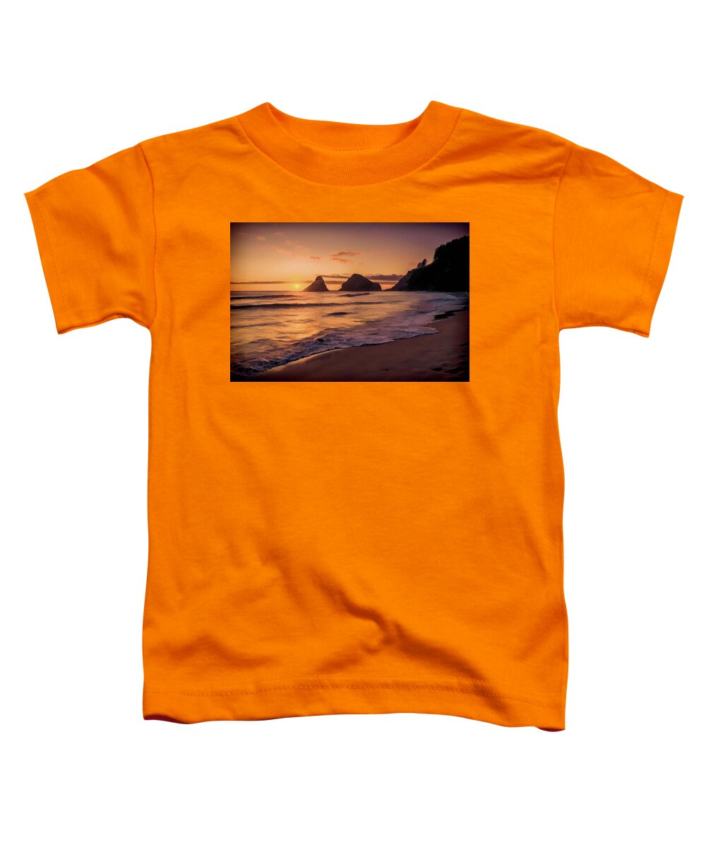 Sunset Toddler T-Shirt featuring the painting Glorious Sunset by Bonnie Bruno