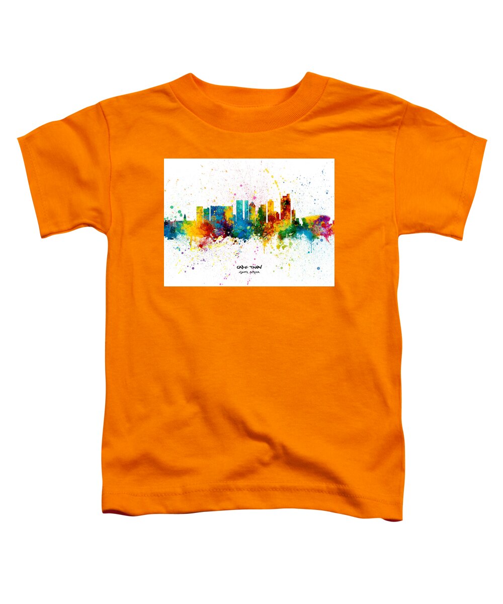 Cape Town Toddler T-Shirt featuring the digital art Cape Town South Africa Skyline #12 by Michael Tompsett