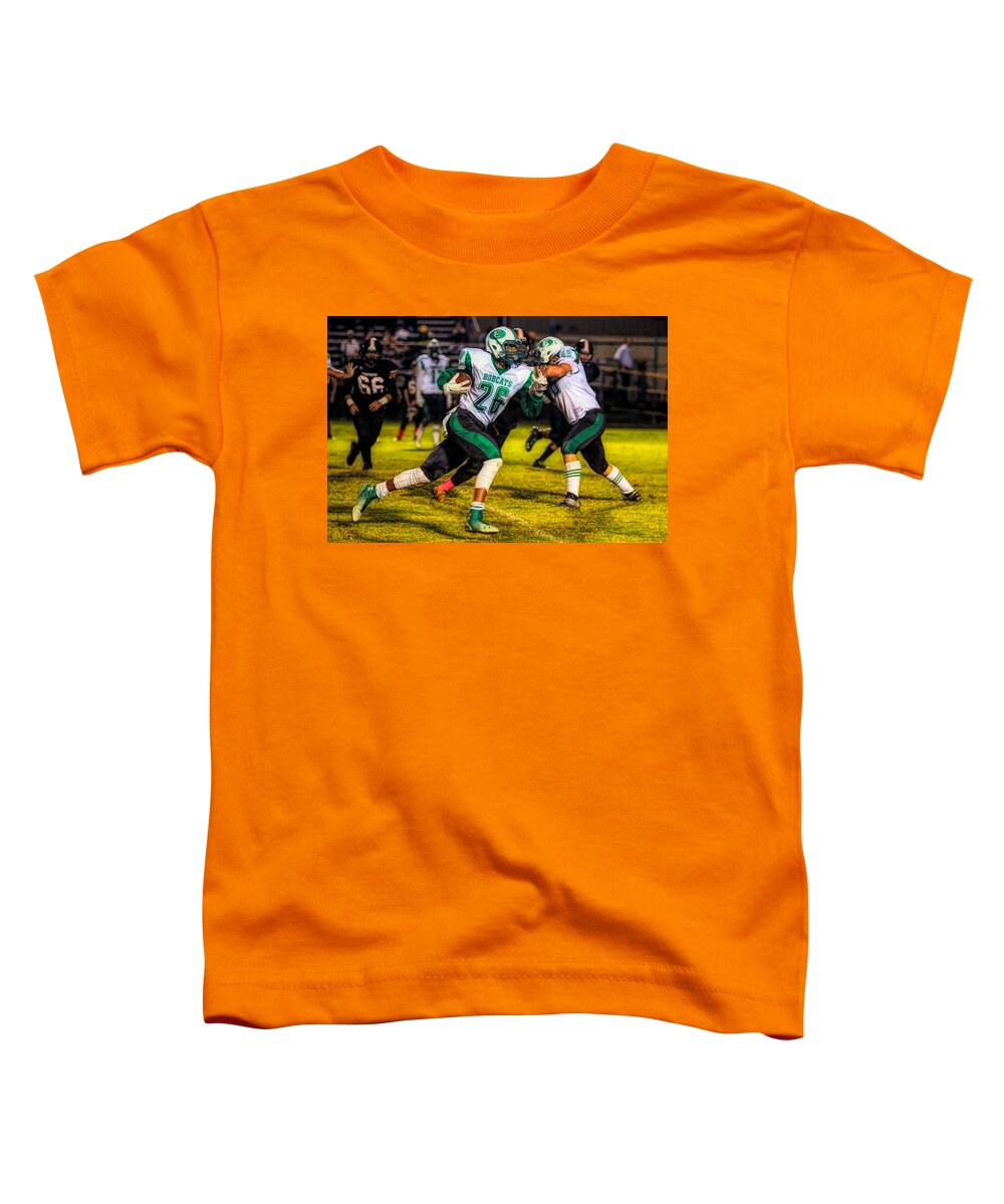 Football Toddler T-Shirt featuring the mixed media 26 On The Run by James Spears