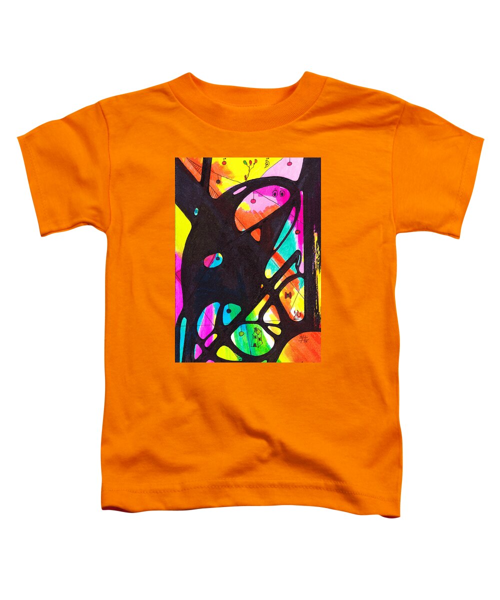 Lew Hagood Toddler T-Shirt featuring the mixed media 46.ab.5 by Lew Hagood