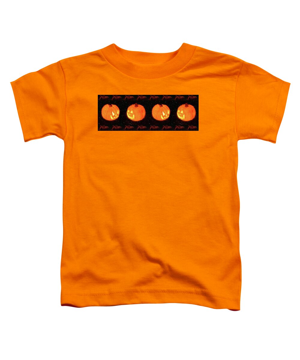 Pumpkin Toddler T-Shirt featuring the digital art Angry Pumpkins Banner by Richard De Wolfe