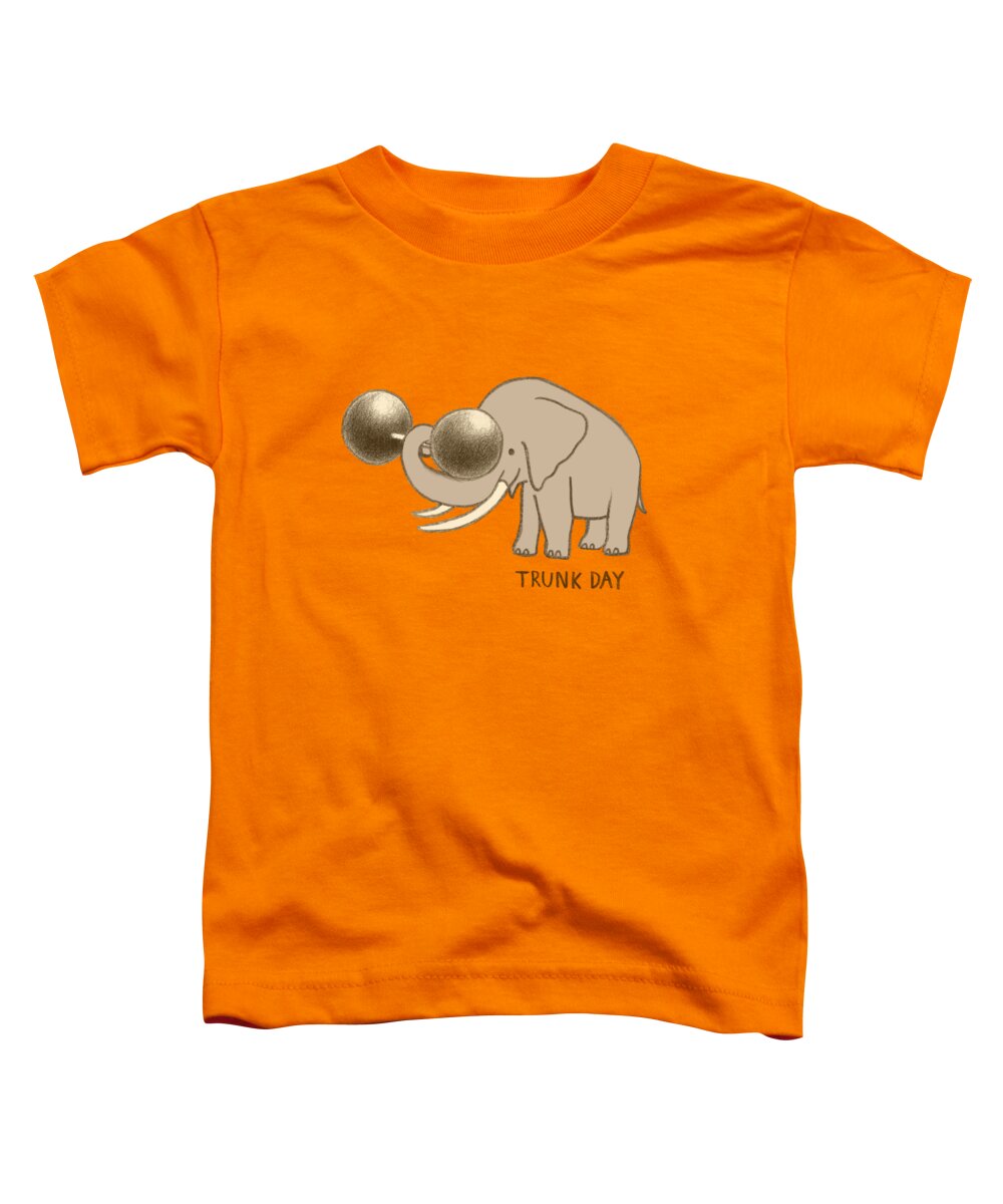 Elephant Toddler T-Shirt featuring the drawing Trunk Day by Eric Fan