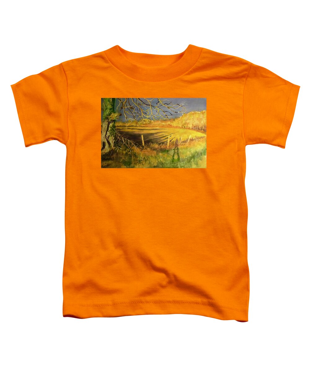 Aautumn Toddler T-Shirt featuring the painting Autumn Field by Carolyn Epperly
