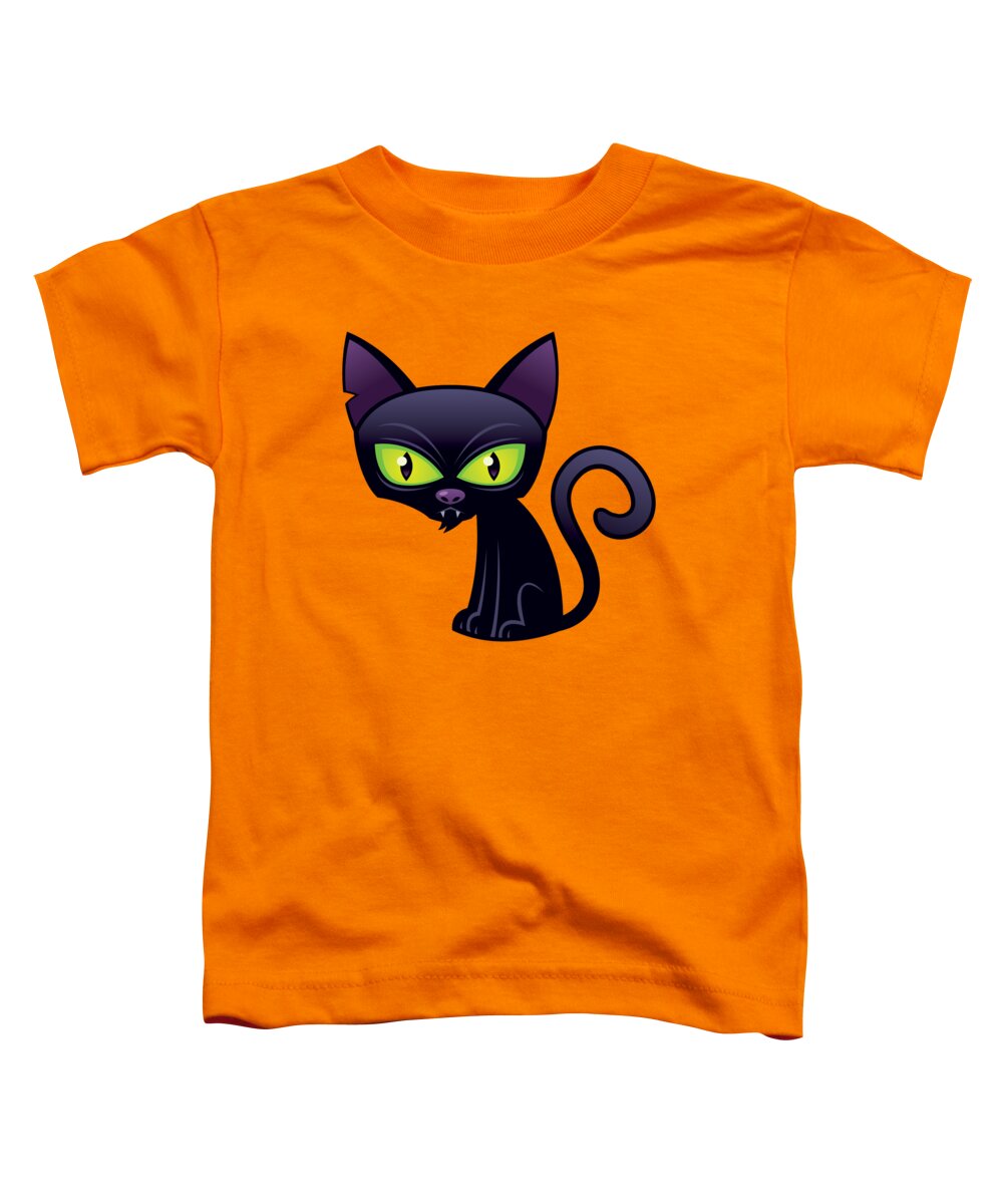 Animal Toddler T-Shirt featuring the digital art Black Cat by John Schwegel