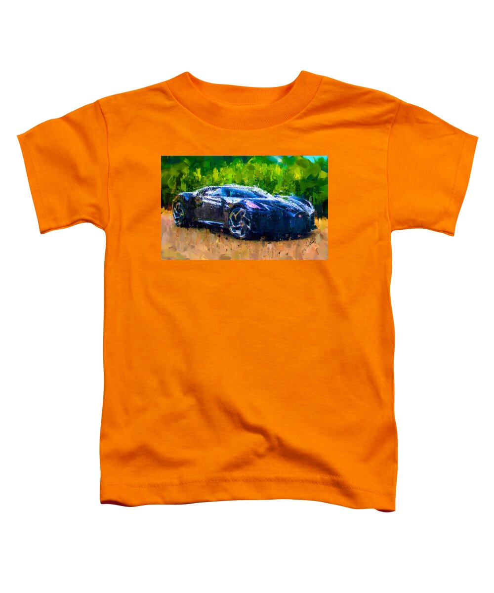 Impressionism Toddler T-Shirt featuring the painting Bugatti La Voiture Noire by Vart Studio