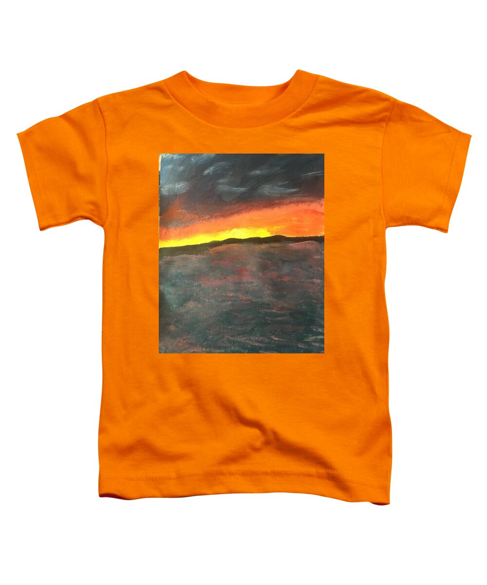 Abstract Toddler T-Shirt featuring the painting Horizons on Fire by Nina Jatania