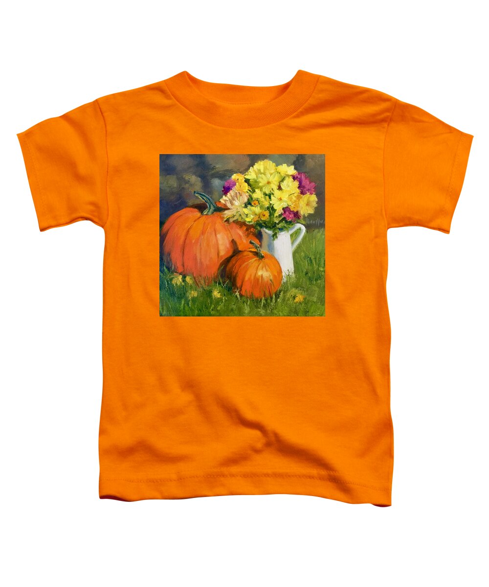 Pumpkins Toddler T-Shirt featuring the painting Fabulous Fall by Vikki Bouffard