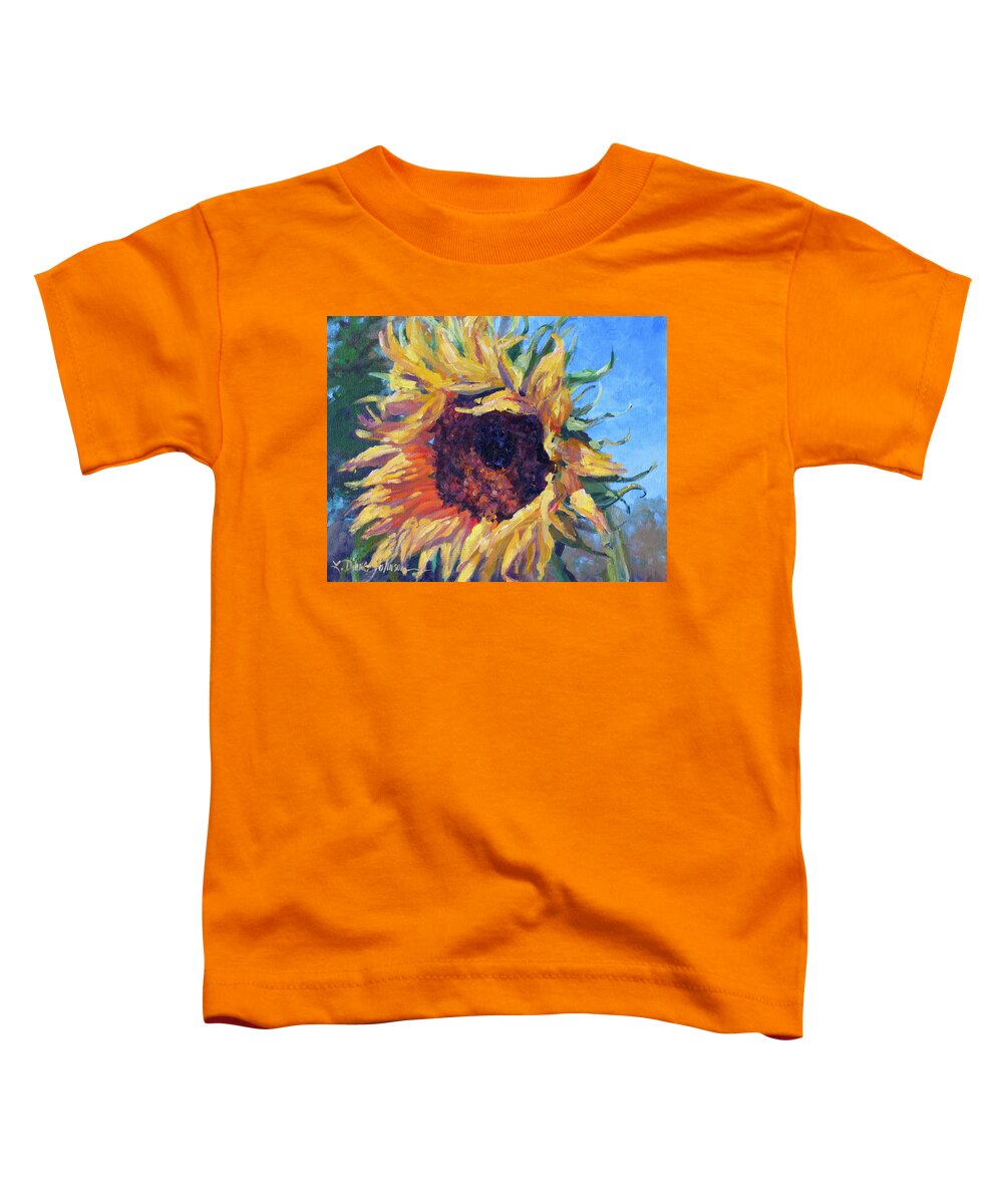 Sunflower Landscape Toddler T-Shirt featuring the painting Good Mornin by L Diane Johnson