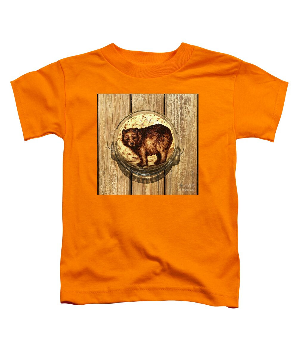 Bread Toddler T-Shirt featuring the photograph Hand Painted Sourdough Bear Boule 1 by Amy E Fraser