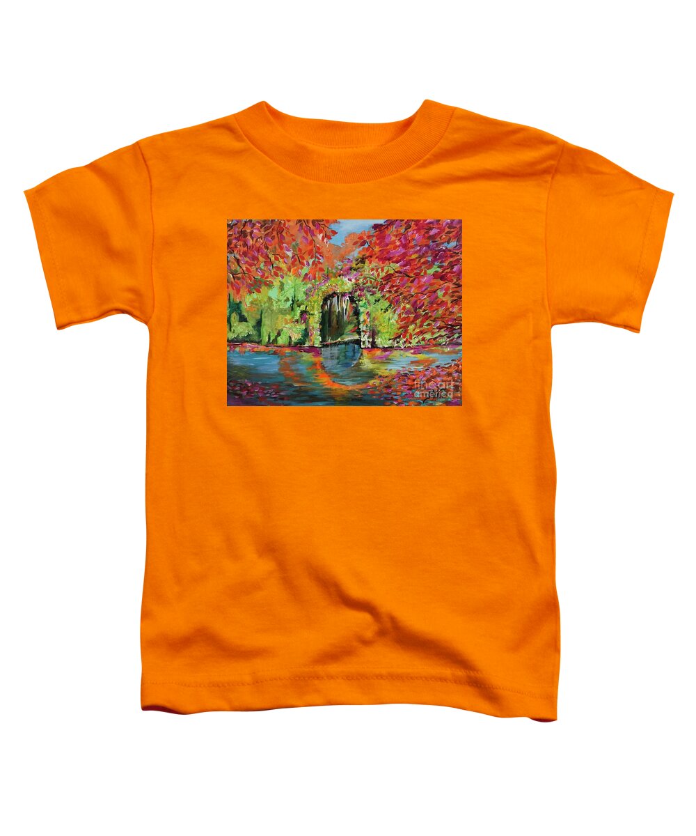 Happy Toddler T-Shirt featuring the painting Happy place by Maria Karlosak