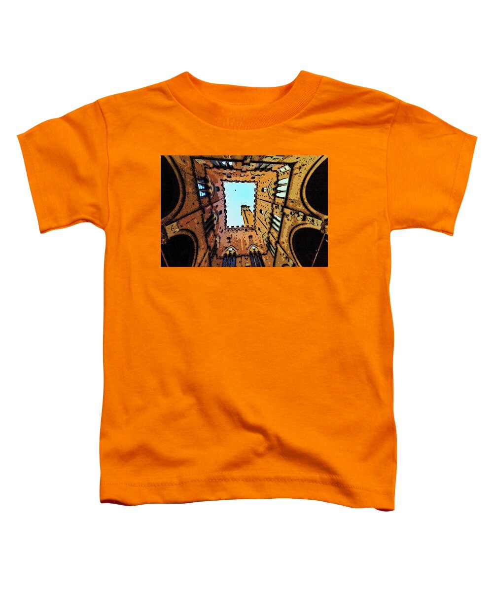 From Toddler T-Shirt featuring the photograph illustration of public square of Siena by Vivida Photo PC