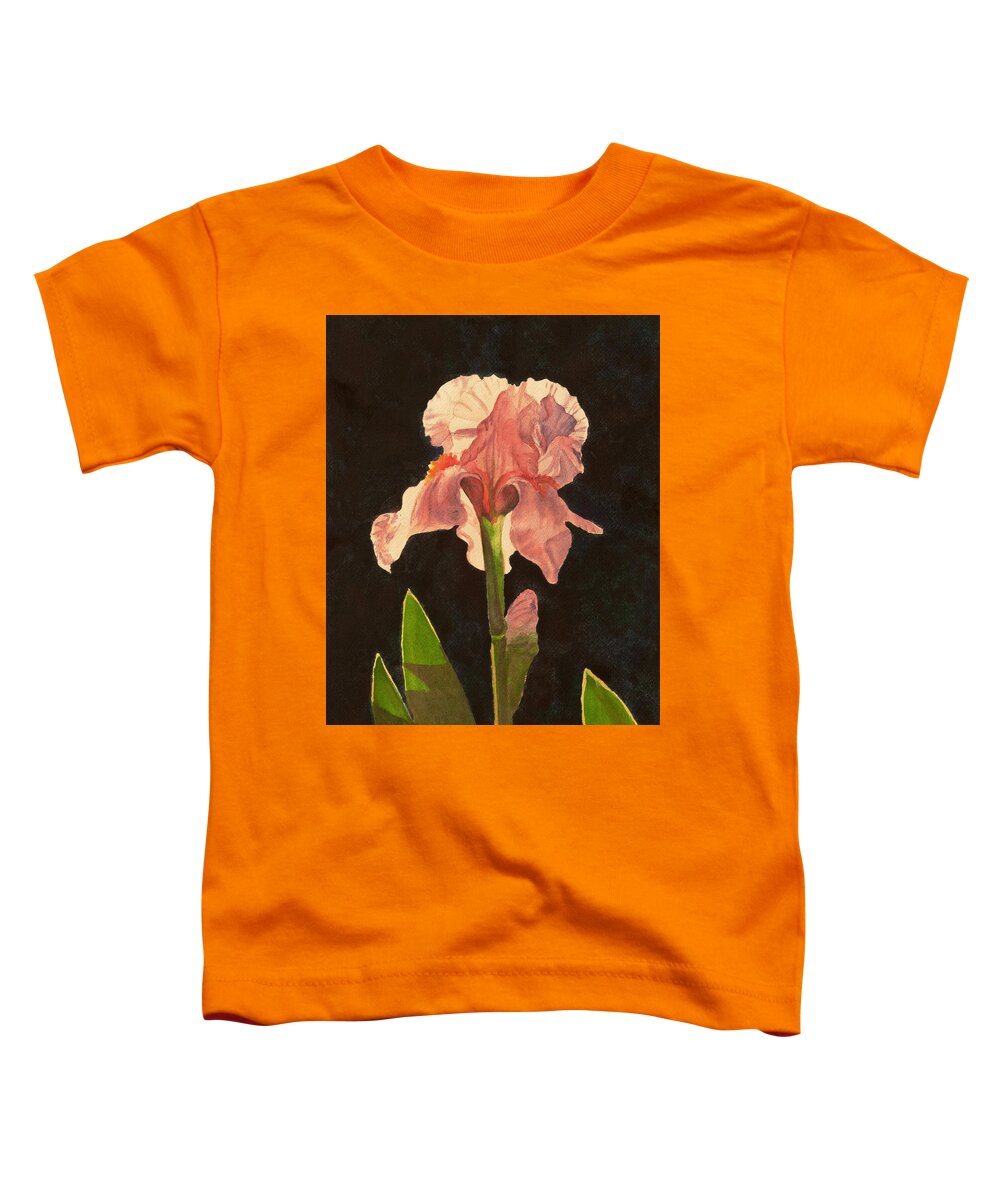 Floral Toddler T-Shirt featuring the painting Iris 3 by Heidi E Nelson