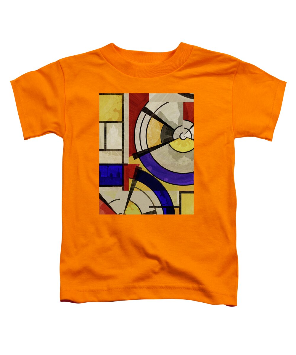 Geometric Toddler T-Shirt featuring the mixed media London Squares ONE ONE TWO by BFA Prints