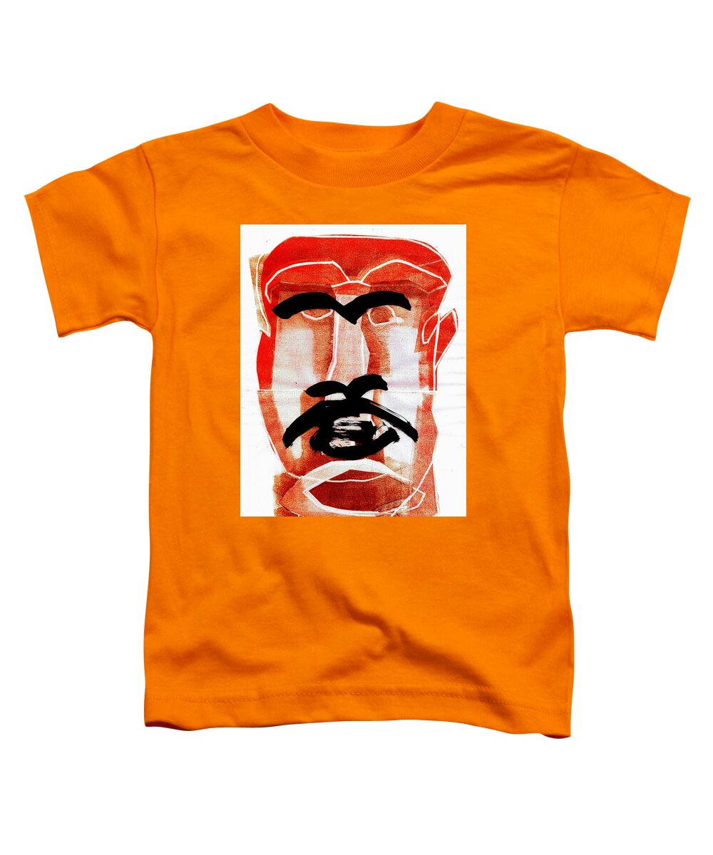 Moustache Toddler T-Shirt featuring the digital art Man face digital 7 by Edgeworth Johnstone
