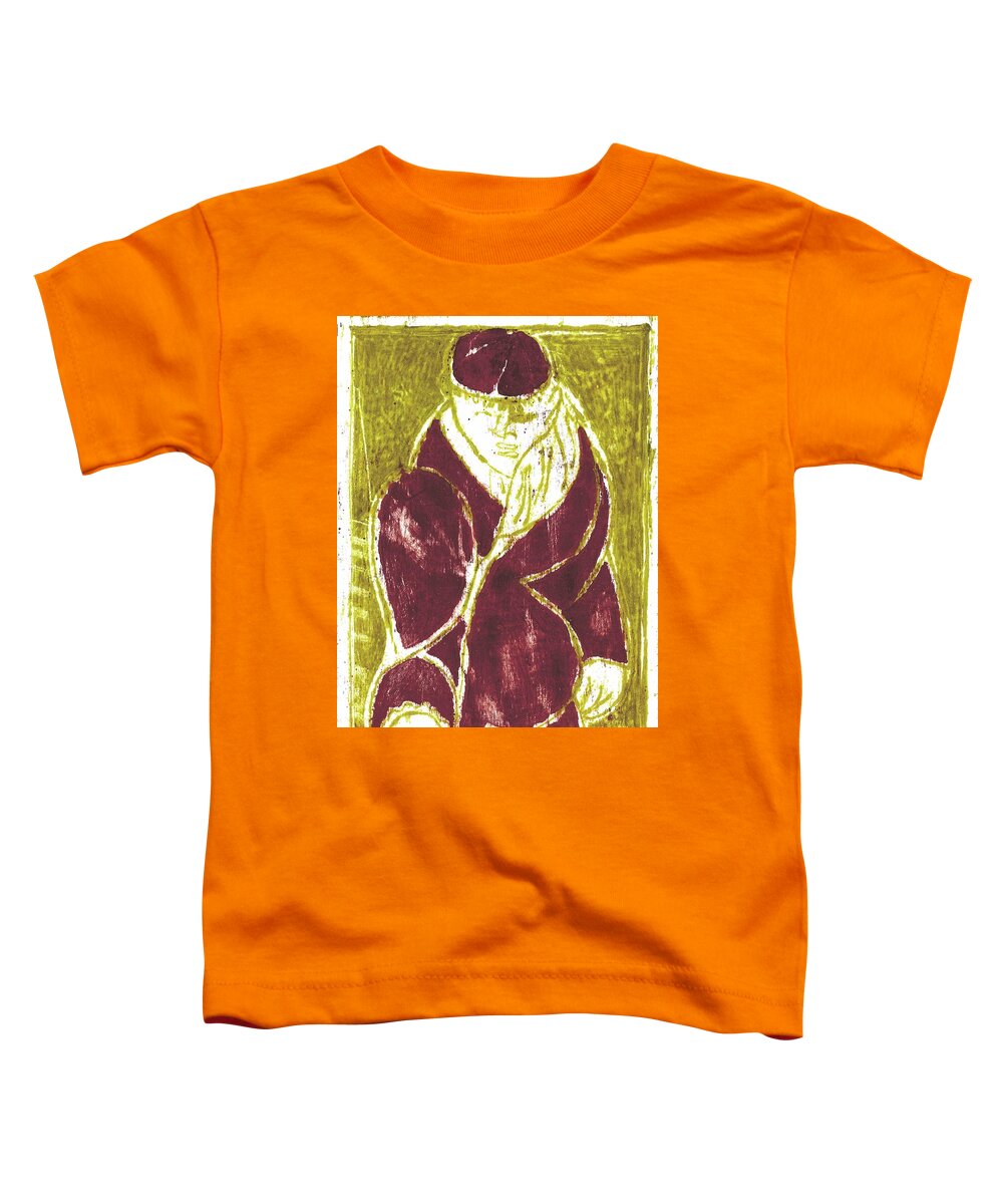 Hat Toddler T-Shirt featuring the painting Man in a crimson hat by Edgeworth Johnstone
