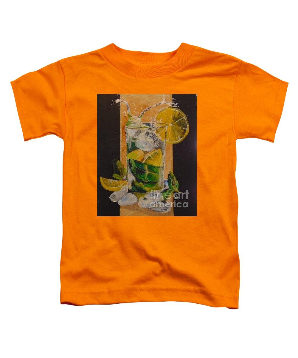 Mojito Toddler T-Shirt featuring the painting Mojito by Saundra Johnson