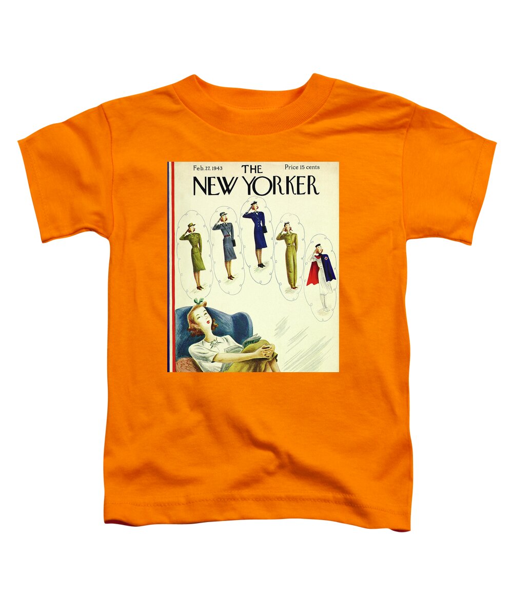 Illustration Toddler T-Shirt featuring the painting New Yorker February 27, 1943 by Constantin Alajalov