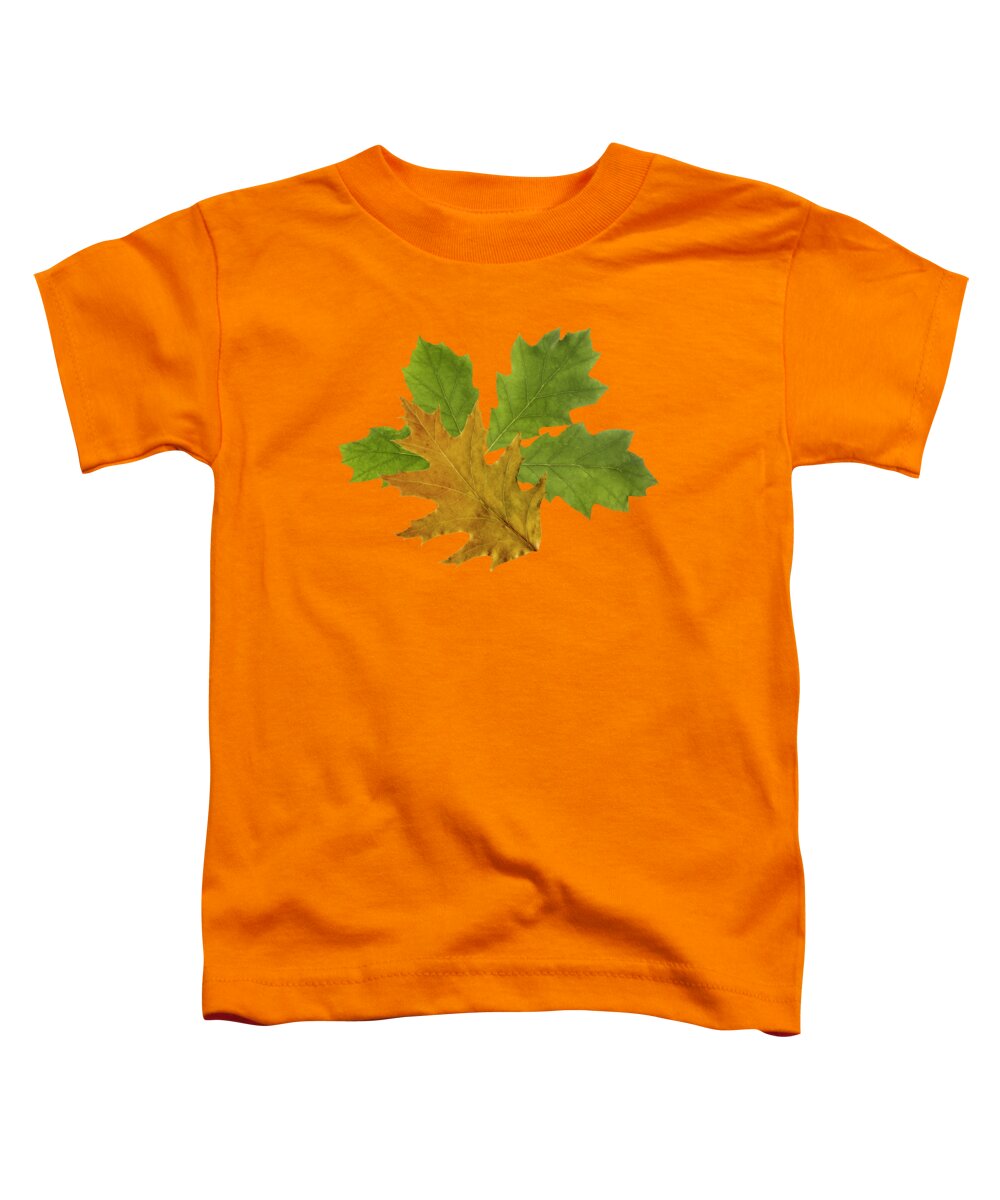 Fall Leaves Toddler T-Shirt featuring the mixed media Oak Leaves Pattern by Christina Rollo