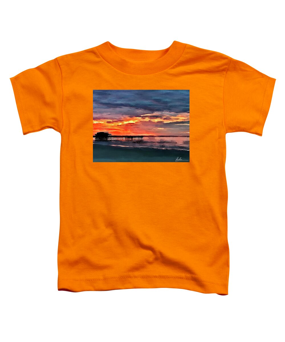 Pier Toddler T-Shirt featuring the photograph Pier at Dawn by GW Mireles