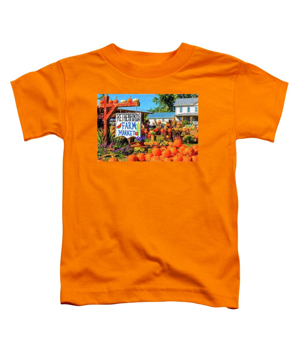Fall Toddler T-Shirt featuring the digital art Retherford's Market Autumn #1 by Barry Wills
