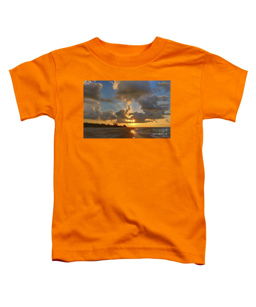 Sunrise Toddler T-Shirt featuring the photograph Sanibel Island Sunrays by Jeff Breiman