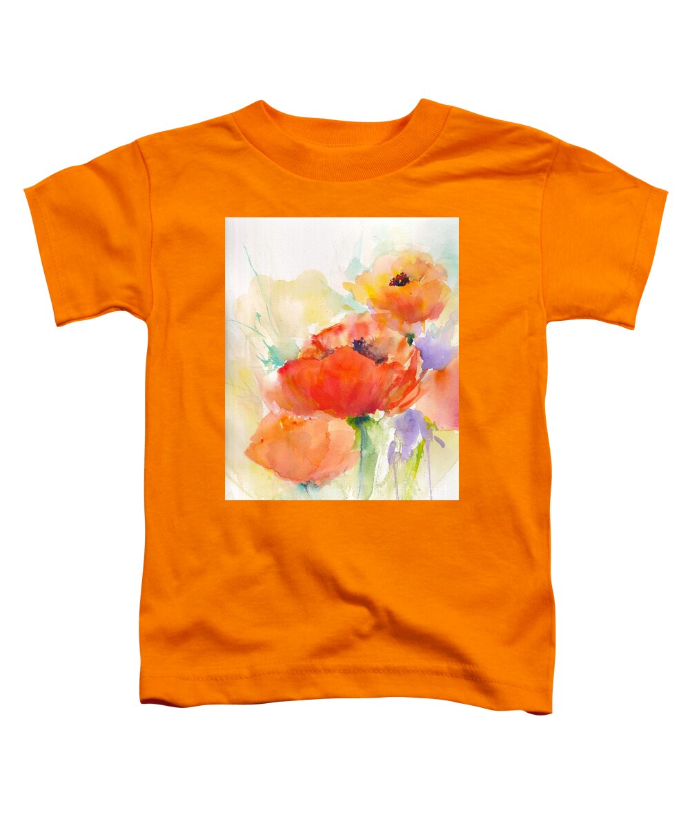 Poppies Toddler T-Shirt featuring the painting Scarlet Morning Poppies by Christy Lemp