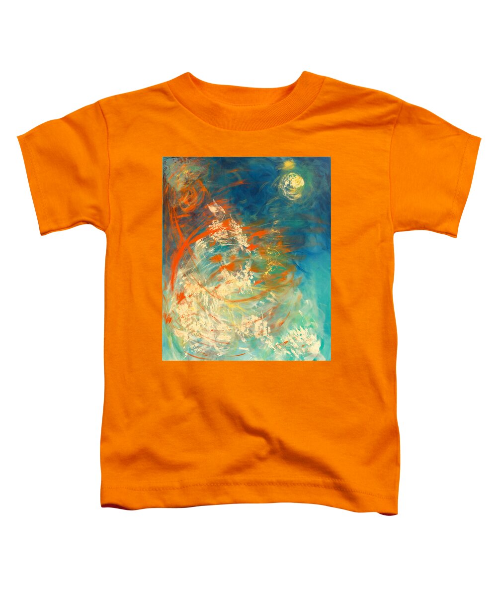 Abstract Toddler T-Shirt featuring the painting Something is happening by Christine Cloutier