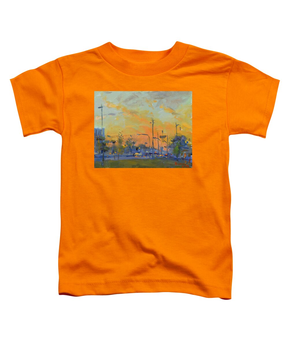 Sunset Toddler T-Shirt featuring the painting Sunset at Pine Ave - Portage Rd by Ylli Haruni