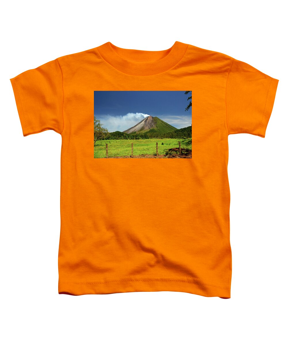Scenics Toddler T-Shirt featuring the photograph The Classic Cone Shape of Arenal Volcano in Costa Rica by Tito Slack