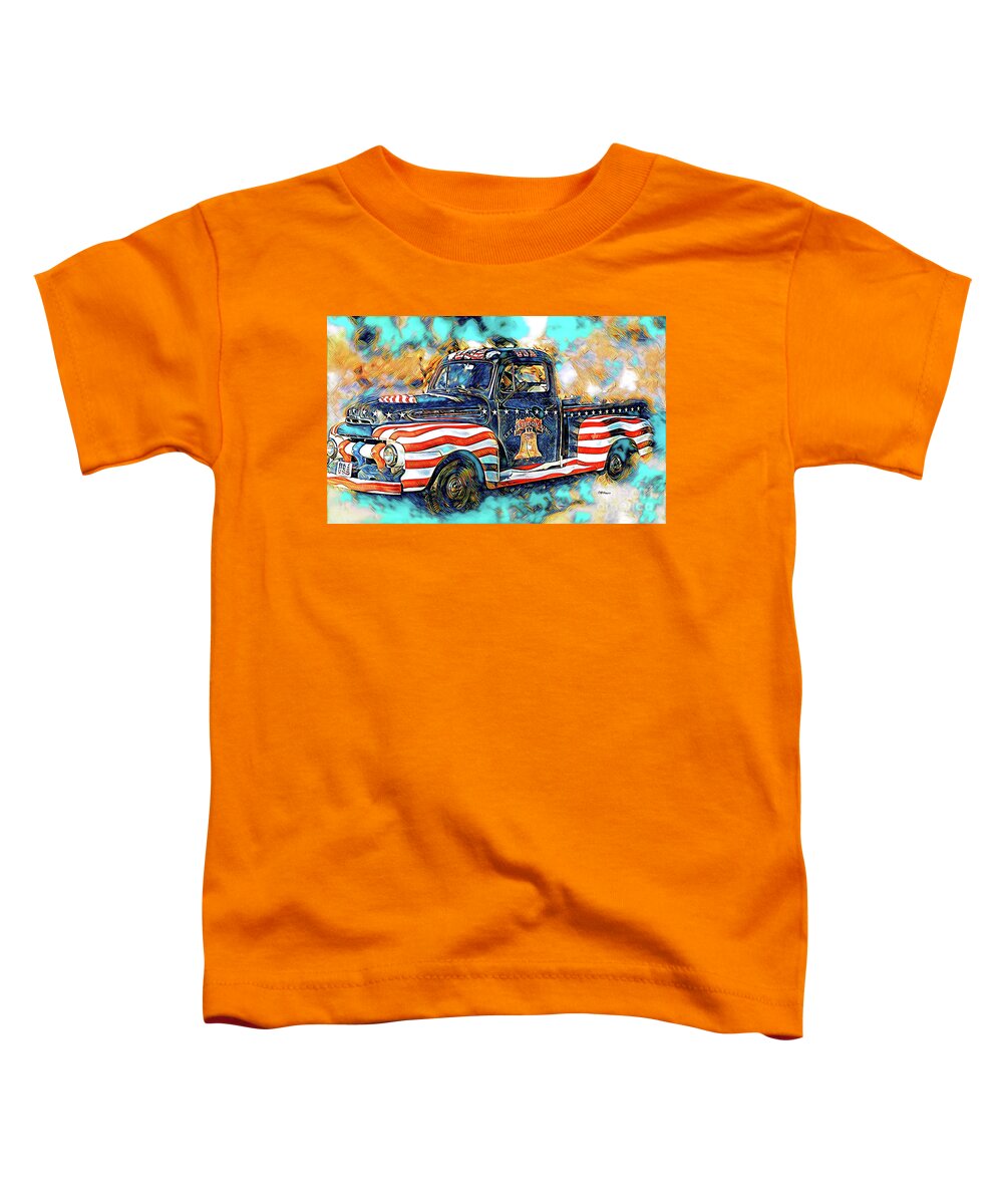 Trucks Toddler T-Shirt featuring the mixed media Trucking USA 2 by DB Hayes