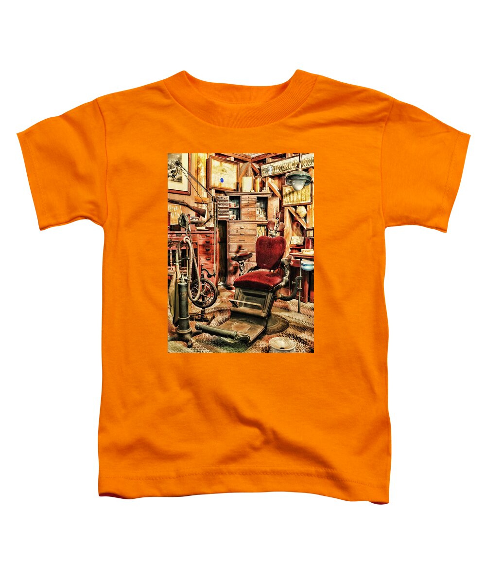 Dentist Toddler T-Shirt featuring the photograph Vintage Dentist Office and Drill by Paul Ward
