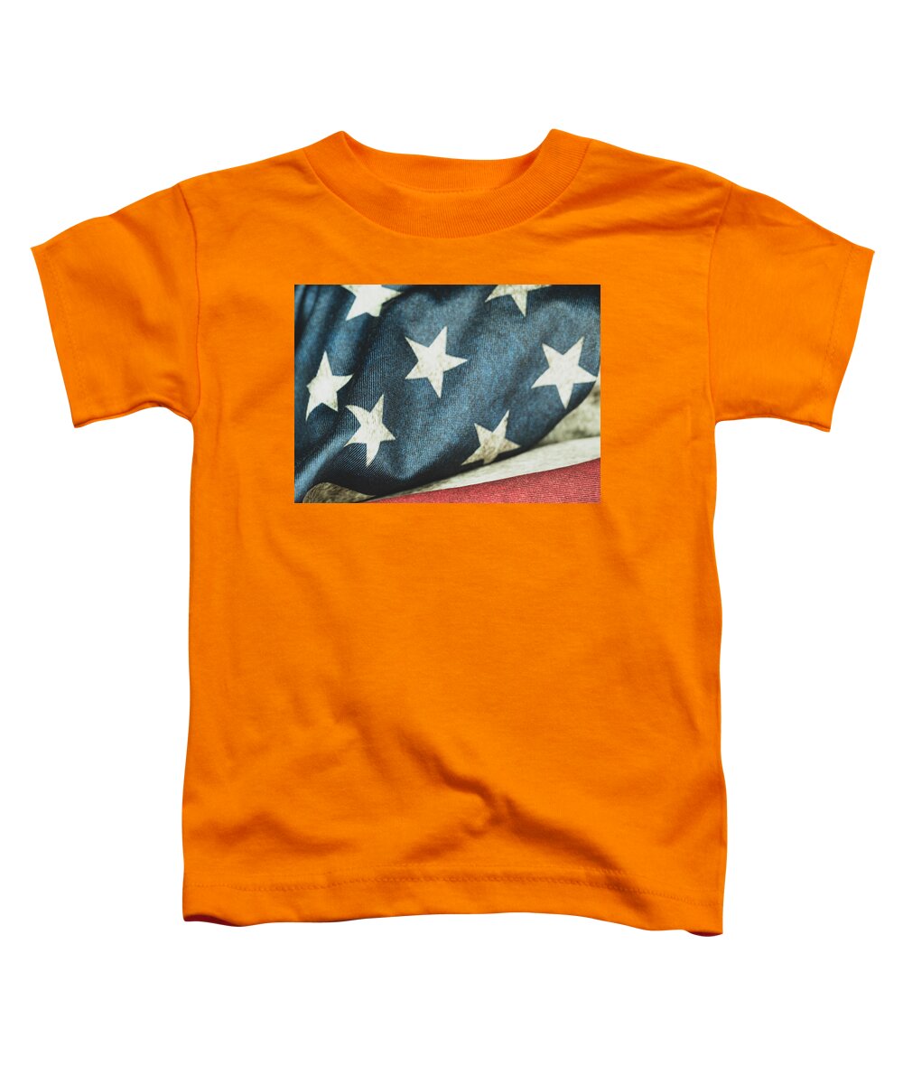 America Toddler T-Shirt featuring the photograph American Flag #2 by Amelia Pearn