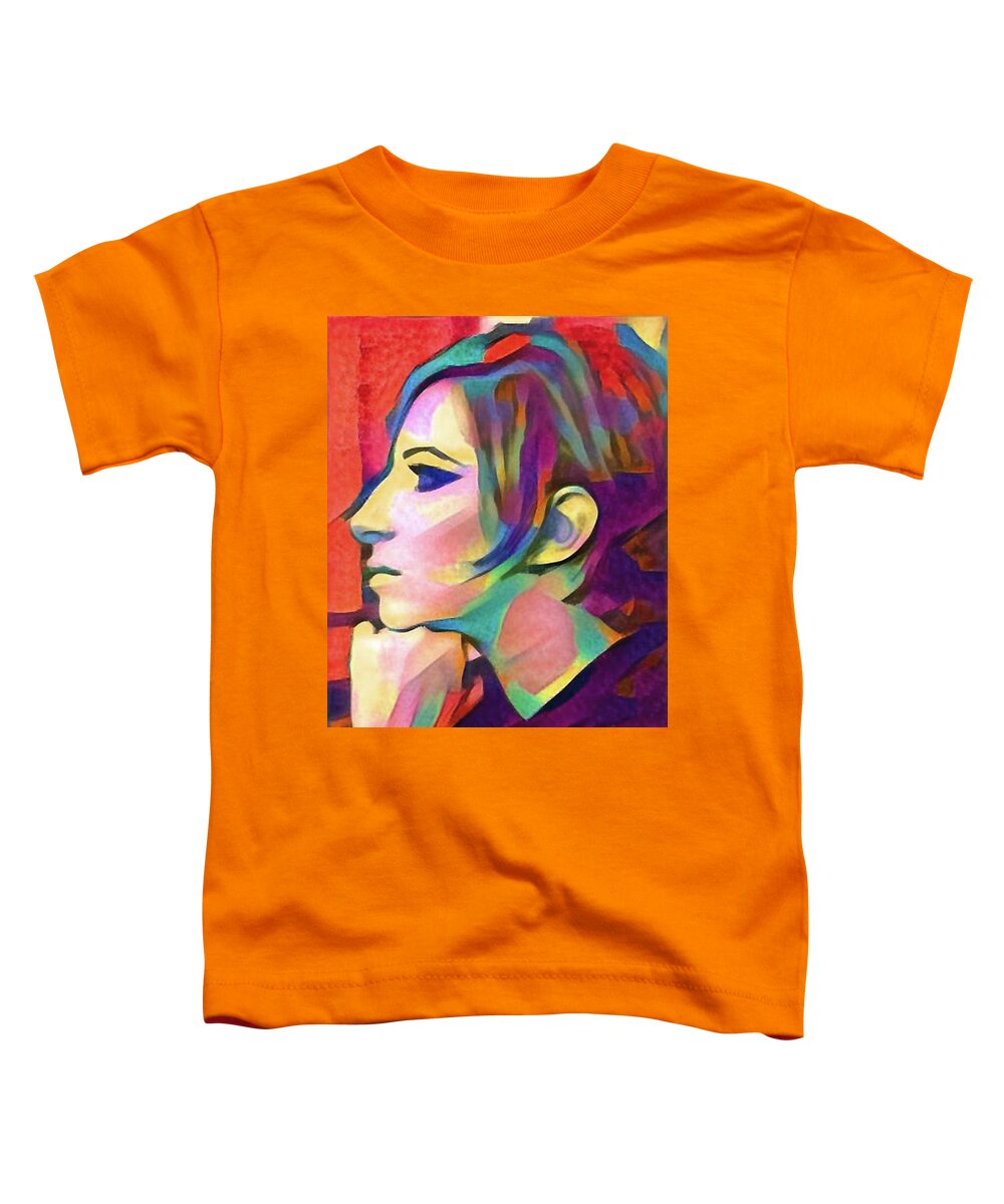  Toddler T-Shirt featuring the digital art Barbra Streisand 19 #1 by Richard Laeton